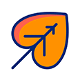 gif animé d'une feuille orange qui bouge dans le vent, illustre un coaching bienveillant