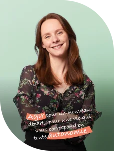 photo de Laurie Onodi experte en coaching avec un texte "agir pour un nouveau départ, pour une vie qui vous correspond en toute autonomie"