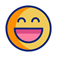 gif animé d'un smiley qui rit, illustre un coaching avec humour !